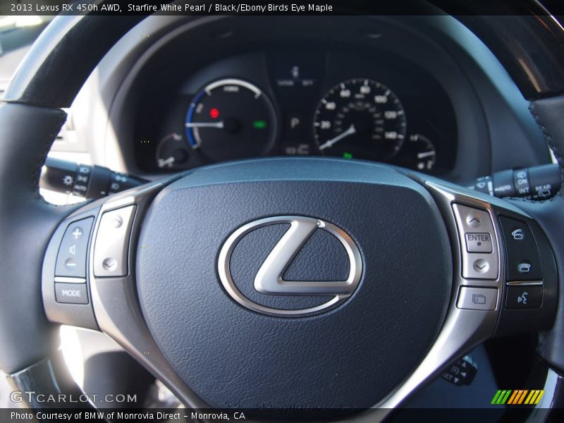 Starfire White Pearl / Black/Ebony Birds Eye Maple 2013 Lexus RX 450h AWD