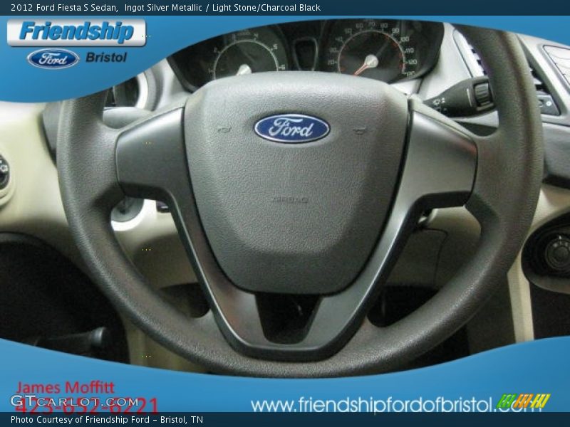 Ingot Silver Metallic / Light Stone/Charcoal Black 2012 Ford Fiesta S Sedan