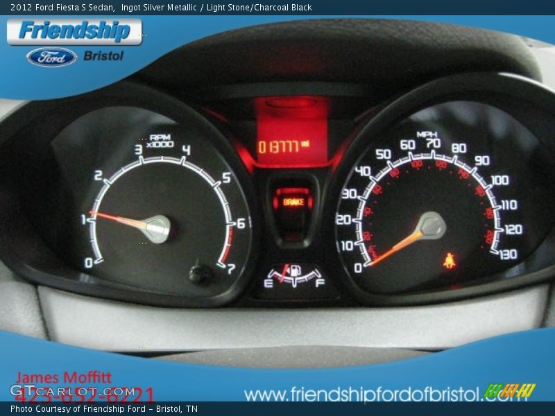 Ingot Silver Metallic / Light Stone/Charcoal Black 2012 Ford Fiesta S Sedan