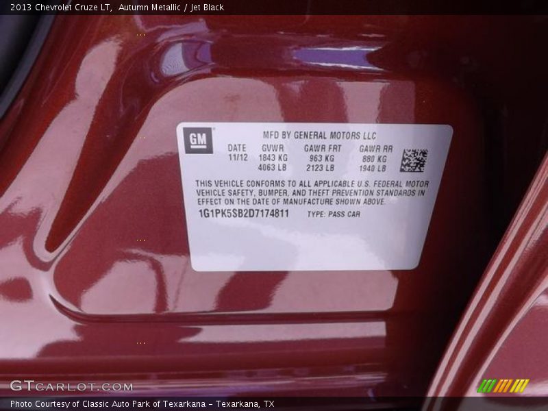 Autumn Metallic / Jet Black 2013 Chevrolet Cruze LT