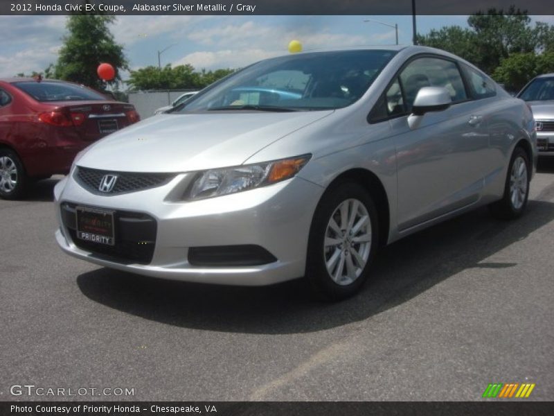 Alabaster Silver Metallic / Gray 2012 Honda Civic EX Coupe