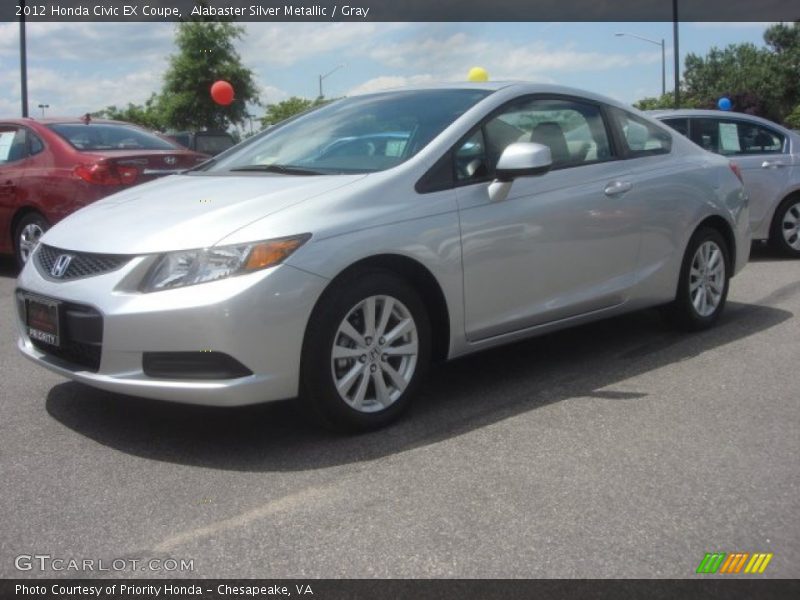 Alabaster Silver Metallic / Gray 2012 Honda Civic EX Coupe
