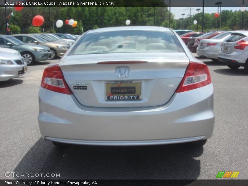 Alabaster Silver Metallic / Gray 2012 Honda Civic EX Coupe