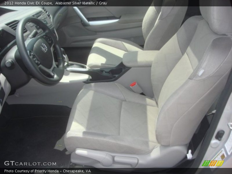 Alabaster Silver Metallic / Gray 2012 Honda Civic EX Coupe