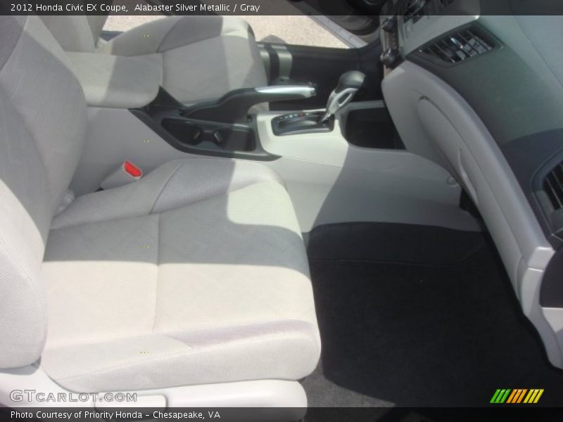 Alabaster Silver Metallic / Gray 2012 Honda Civic EX Coupe