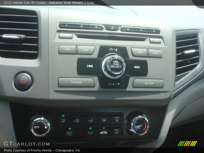 Alabaster Silver Metallic / Gray 2012 Honda Civic EX Coupe