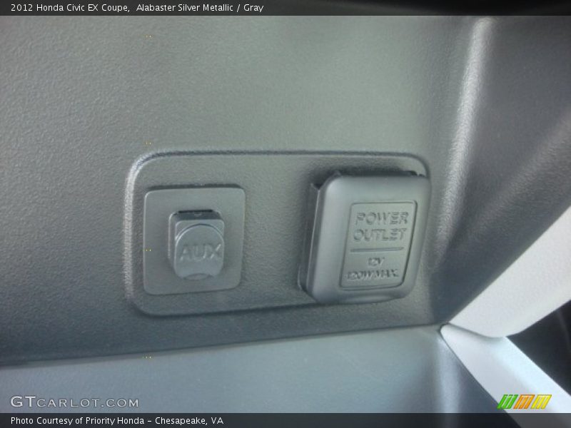 Alabaster Silver Metallic / Gray 2012 Honda Civic EX Coupe