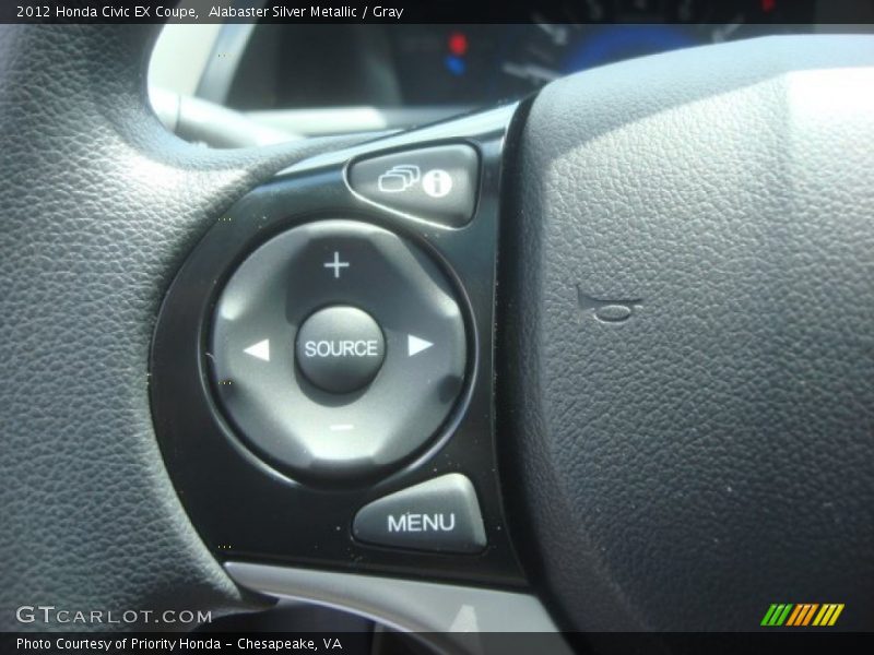 Alabaster Silver Metallic / Gray 2012 Honda Civic EX Coupe