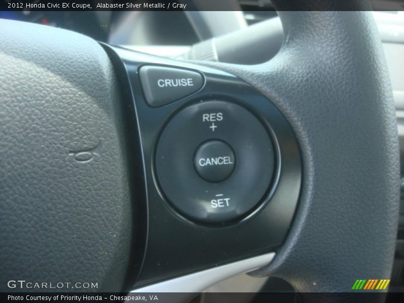 Alabaster Silver Metallic / Gray 2012 Honda Civic EX Coupe