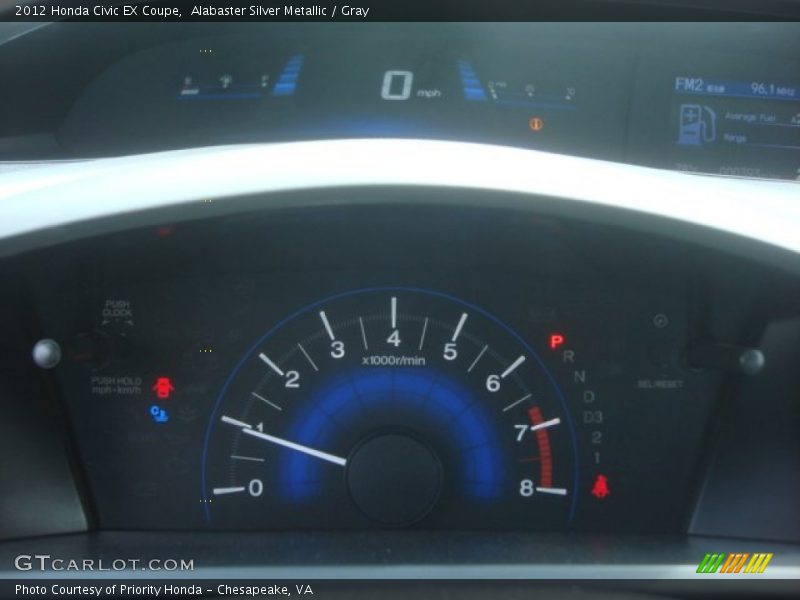 Alabaster Silver Metallic / Gray 2012 Honda Civic EX Coupe