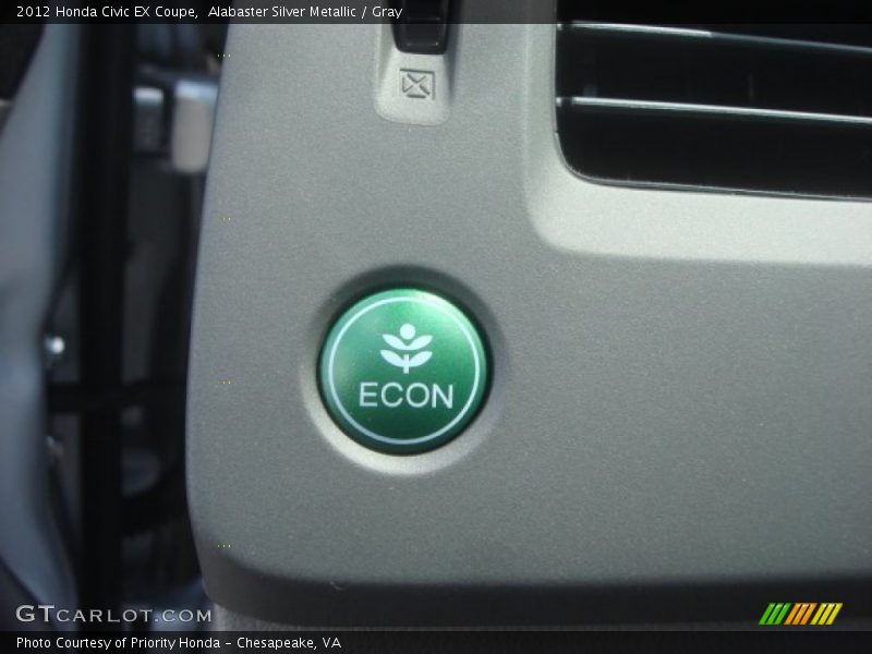 Alabaster Silver Metallic / Gray 2012 Honda Civic EX Coupe