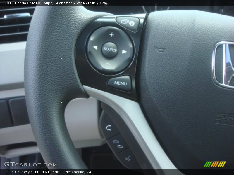 Alabaster Silver Metallic / Gray 2012 Honda Civic EX Coupe