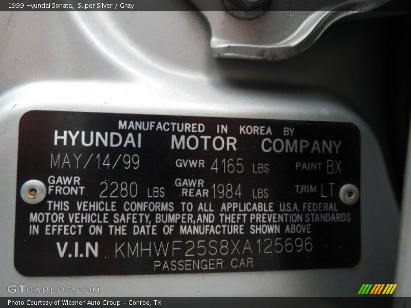 Super Silver / Gray 1999 Hyundai Sonata