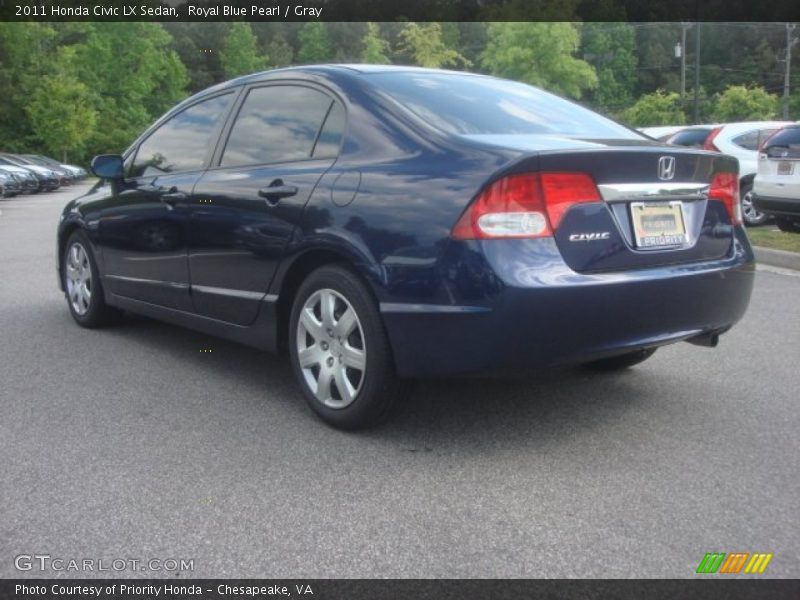 Royal Blue Pearl / Gray 2011 Honda Civic LX Sedan
