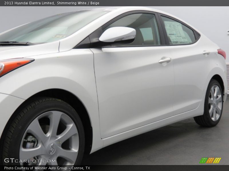 Shimmering White / Beige 2013 Hyundai Elantra Limited