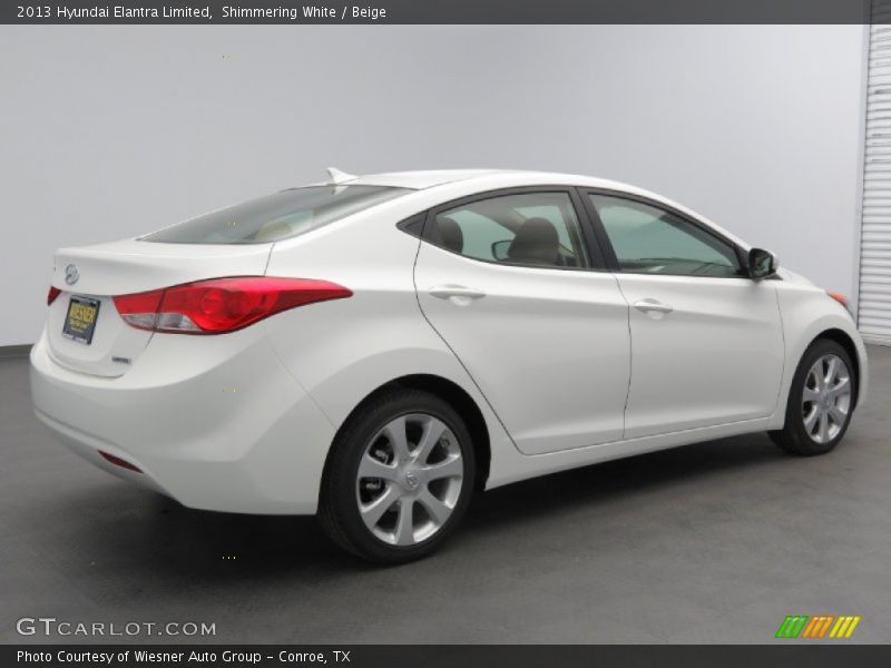 Shimmering White / Beige 2013 Hyundai Elantra Limited