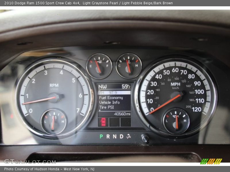 Light Graystone Pearl / Light Pebble Beige/Bark Brown 2010 Dodge Ram 1500 Sport Crew Cab 4x4