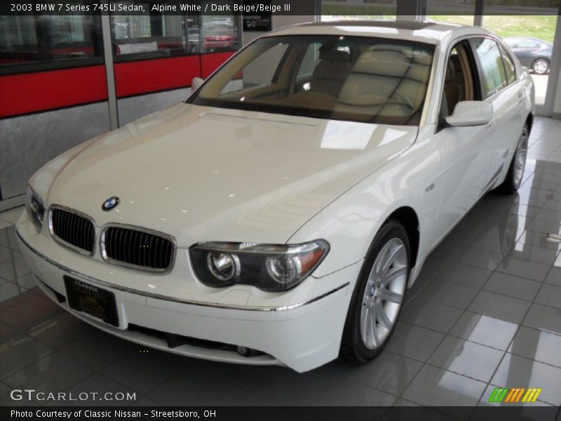 Alpine White / Dark Beige/Beige III 2003 BMW 7 Series 745Li Sedan
