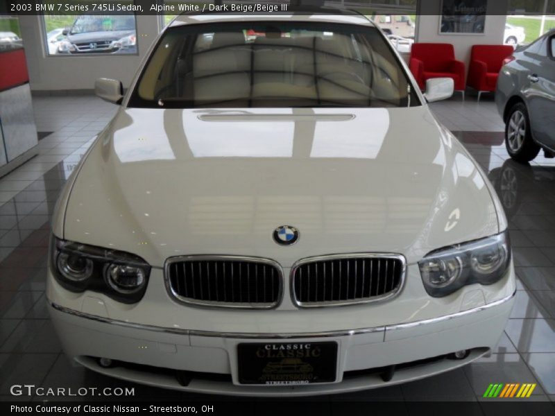 Alpine White / Dark Beige/Beige III 2003 BMW 7 Series 745Li Sedan