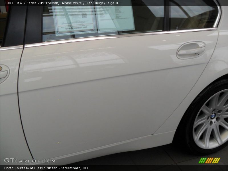 Alpine White / Dark Beige/Beige III 2003 BMW 7 Series 745Li Sedan
