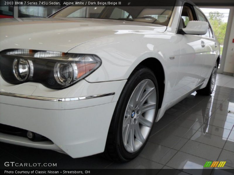 Alpine White / Dark Beige/Beige III 2003 BMW 7 Series 745Li Sedan