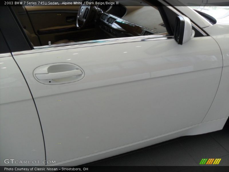 Alpine White / Dark Beige/Beige III 2003 BMW 7 Series 745Li Sedan