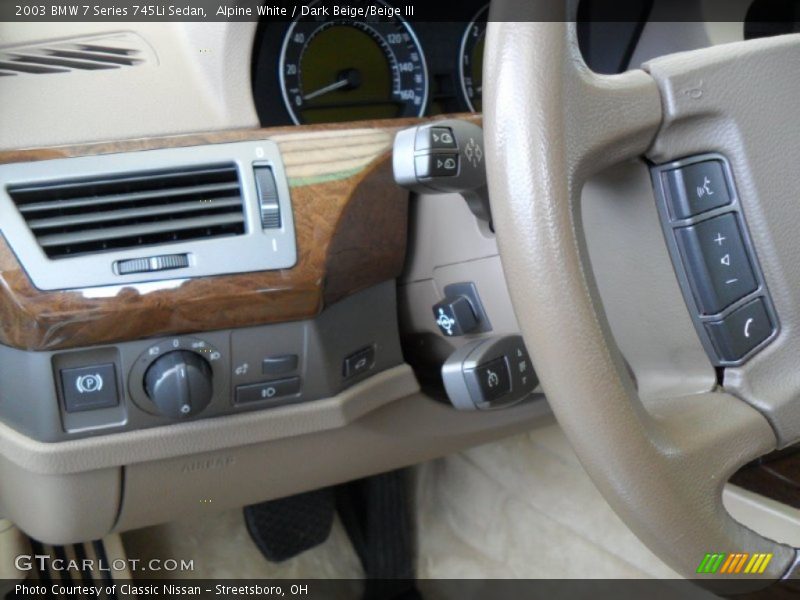 Alpine White / Dark Beige/Beige III 2003 BMW 7 Series 745Li Sedan