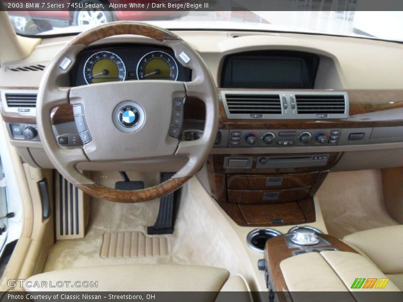 Alpine White / Dark Beige/Beige III 2003 BMW 7 Series 745Li Sedan