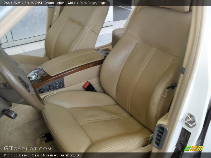 Alpine White / Dark Beige/Beige III 2003 BMW 7 Series 745Li Sedan