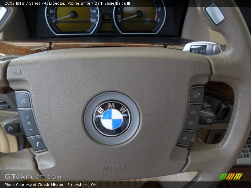 Alpine White / Dark Beige/Beige III 2003 BMW 7 Series 745Li Sedan