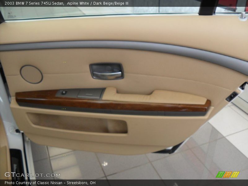 Alpine White / Dark Beige/Beige III 2003 BMW 7 Series 745Li Sedan