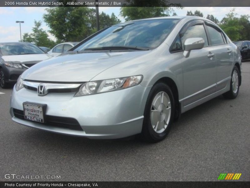 Alabaster Silver Metallic / Blue 2006 Honda Civic Hybrid Sedan