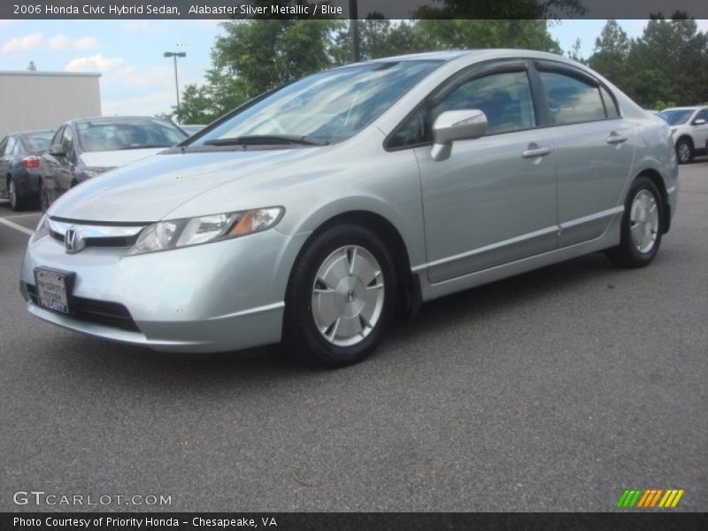 Alabaster Silver Metallic / Blue 2006 Honda Civic Hybrid Sedan