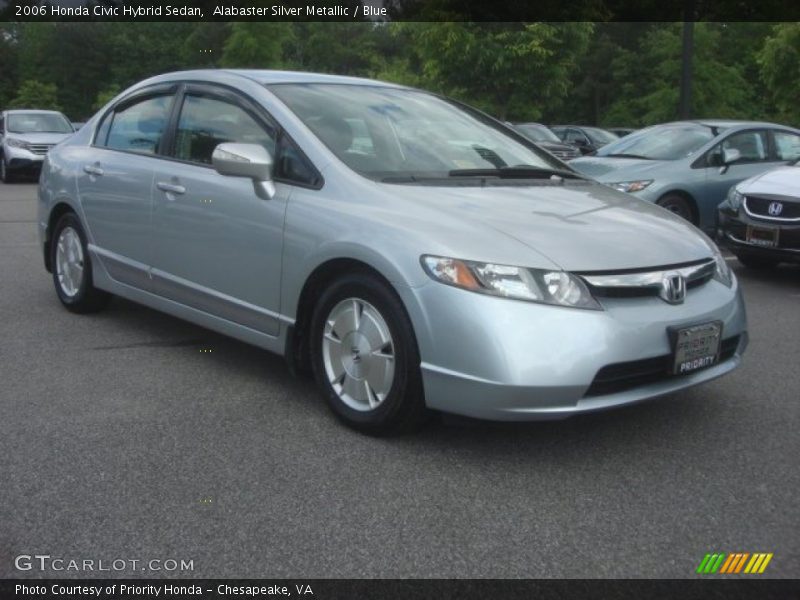 Alabaster Silver Metallic / Blue 2006 Honda Civic Hybrid Sedan