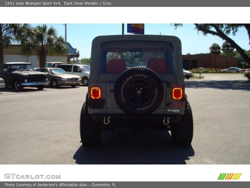 Dark Silver Metallic / Grey 1991 Jeep Wrangler Sport 4x4