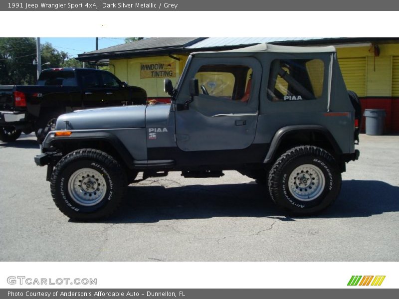 Dark Silver Metallic / Grey 1991 Jeep Wrangler Sport 4x4