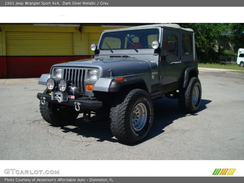 Dark Silver Metallic / Grey 1991 Jeep Wrangler Sport 4x4