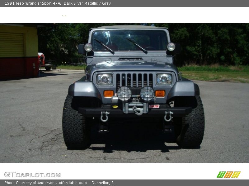 Dark Silver Metallic / Grey 1991 Jeep Wrangler Sport 4x4