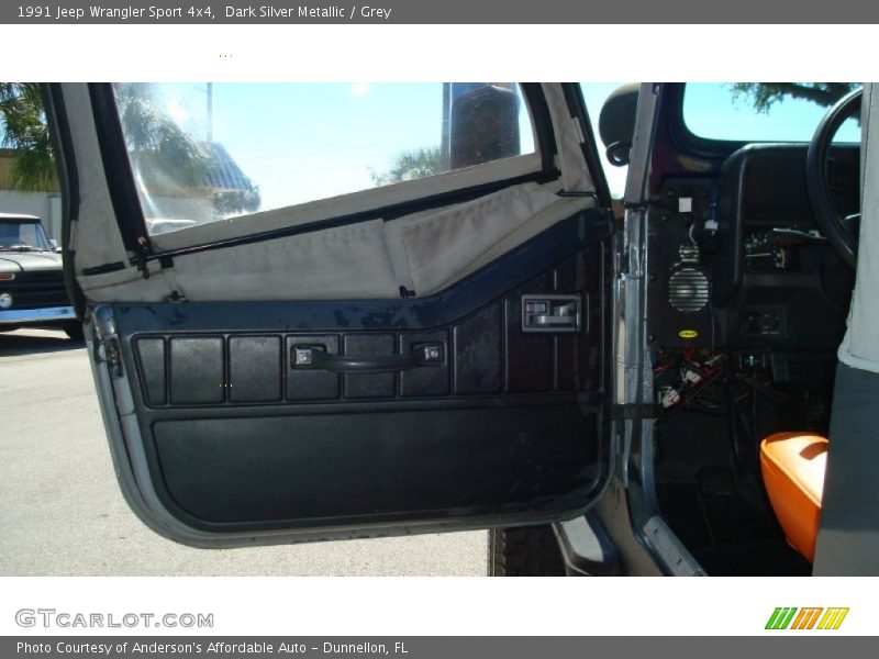 Dark Silver Metallic / Grey 1991 Jeep Wrangler Sport 4x4