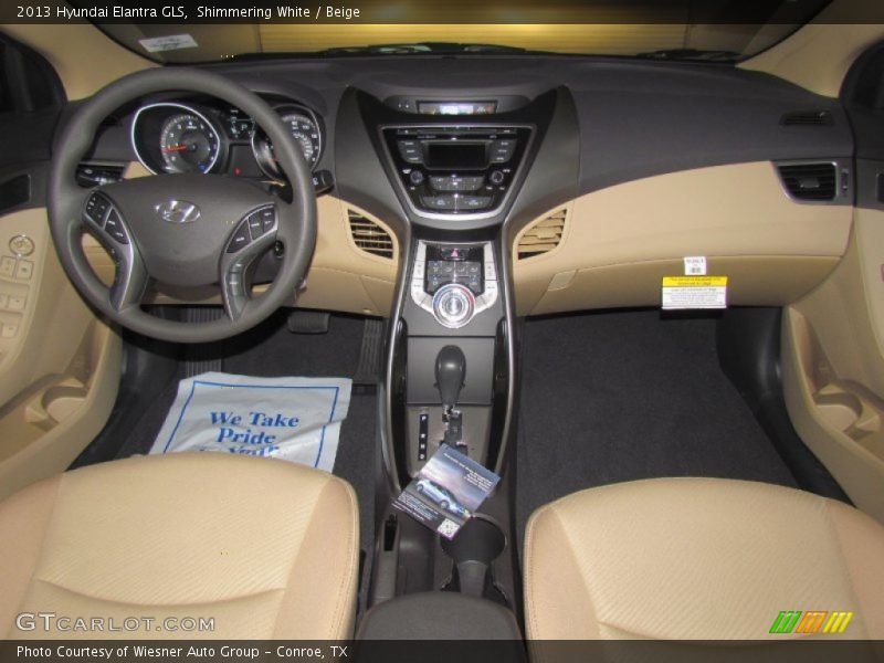 Shimmering White / Beige 2013 Hyundai Elantra GLS