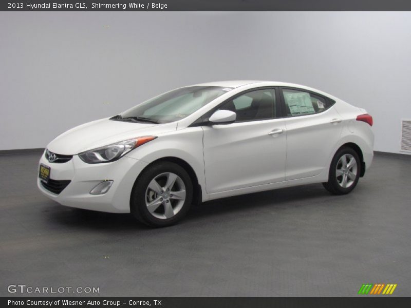 Shimmering White / Beige 2013 Hyundai Elantra GLS