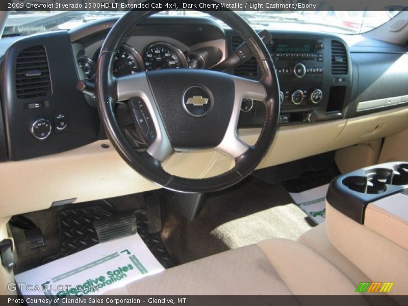 Dark Cherry Metallic / Light Cashmere/Ebony 2009 Chevrolet Silverado 2500HD LT Extended Cab 4x4