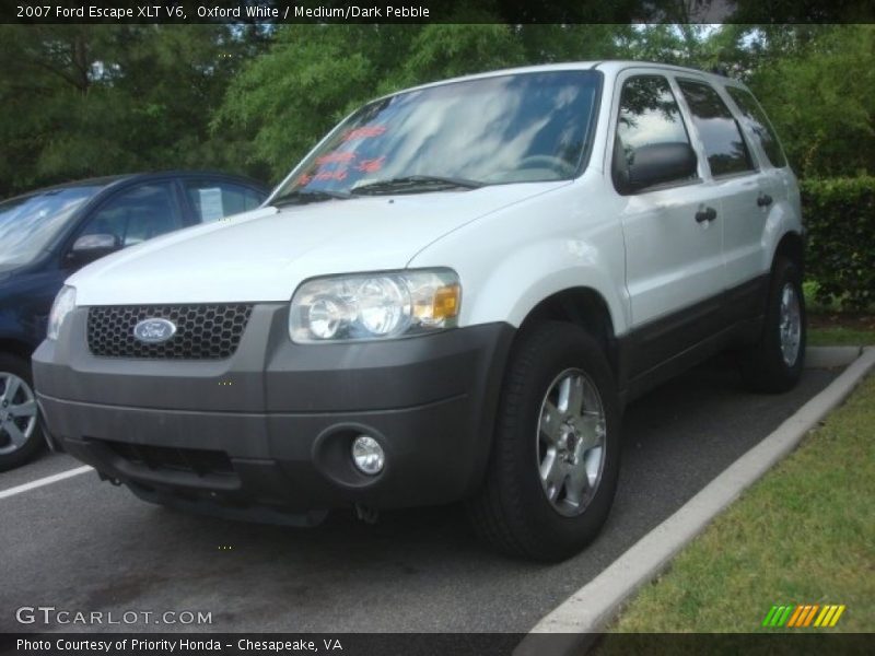 Oxford White / Medium/Dark Pebble 2007 Ford Escape XLT V6