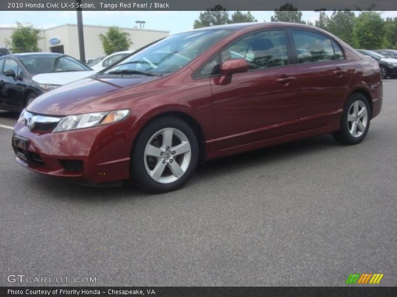Tango Red Pearl / Black 2010 Honda Civic LX-S Sedan