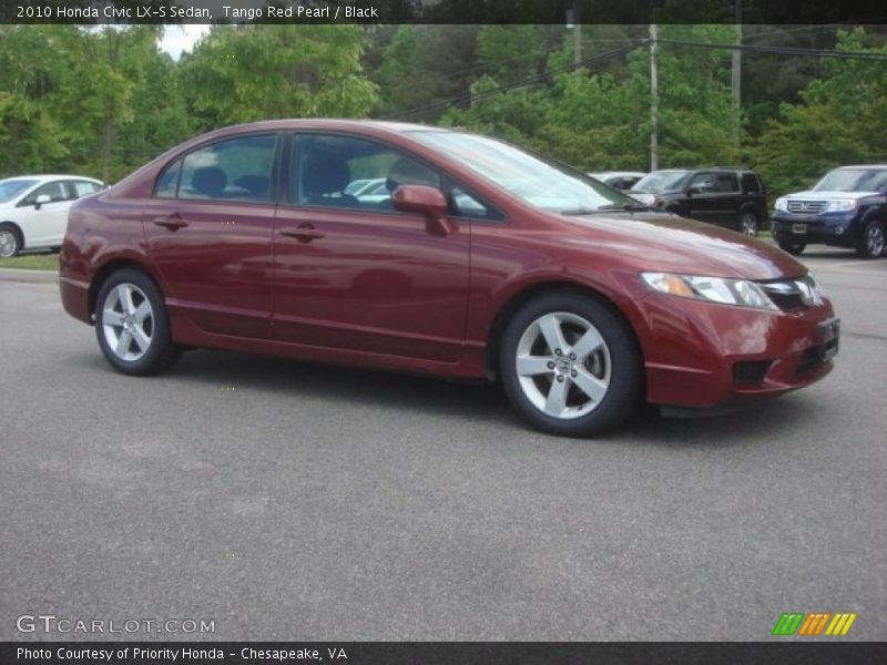 Tango Red Pearl / Black 2010 Honda Civic LX-S Sedan