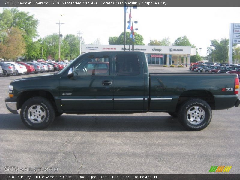 Forest Green Metallic / Graphite Gray 2002 Chevrolet Silverado 1500 LS Extended Cab 4x4