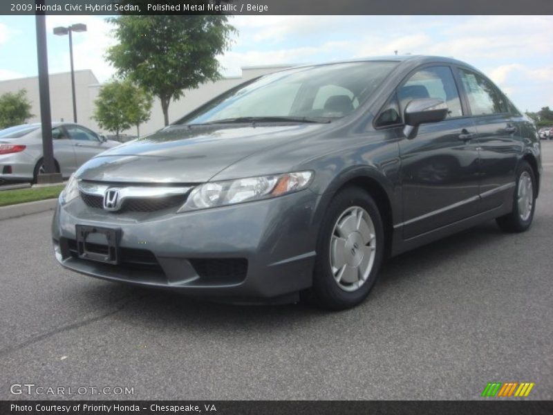 Polished Metal Metallic / Beige 2009 Honda Civic Hybrid Sedan