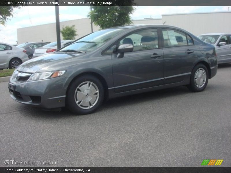 Polished Metal Metallic / Beige 2009 Honda Civic Hybrid Sedan