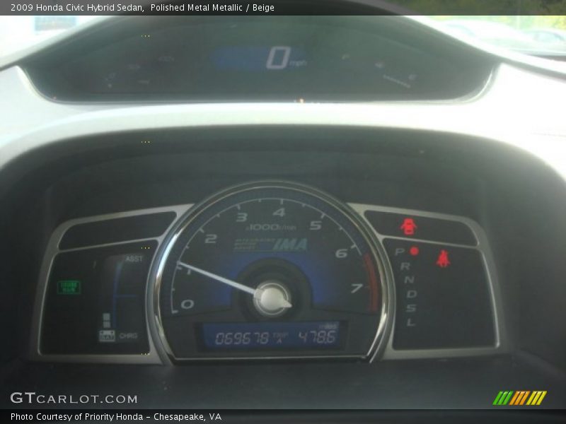 Polished Metal Metallic / Beige 2009 Honda Civic Hybrid Sedan