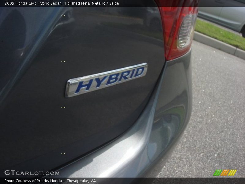 Polished Metal Metallic / Beige 2009 Honda Civic Hybrid Sedan
